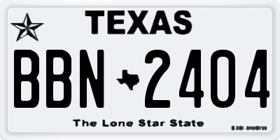 TX license plate BBN2404