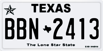 TX license plate BBN2413