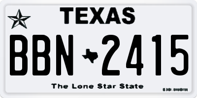 TX license plate BBN2415