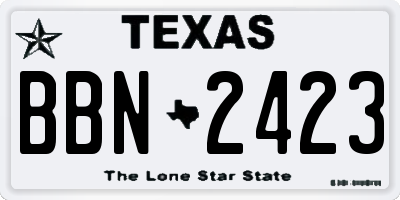 TX license plate BBN2423