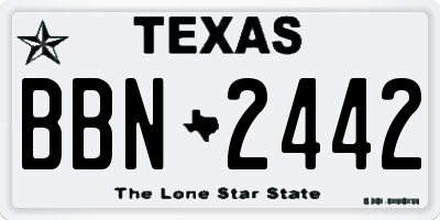 TX license plate BBN2442