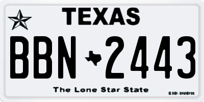 TX license plate BBN2443