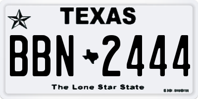 TX license plate BBN2444