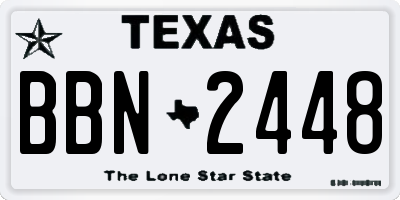 TX license plate BBN2448