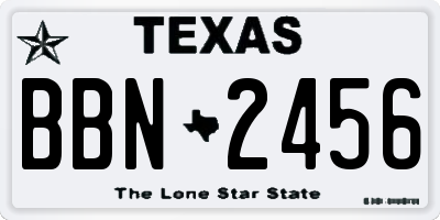 TX license plate BBN2456