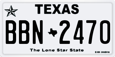 TX license plate BBN2470