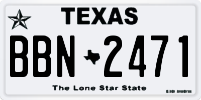 TX license plate BBN2471