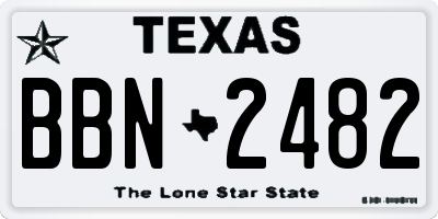 TX license plate BBN2482