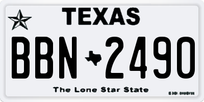 TX license plate BBN2490