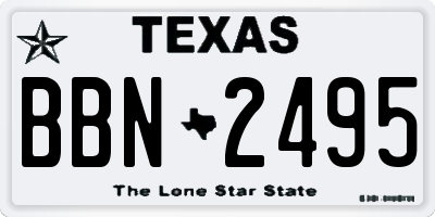 TX license plate BBN2495