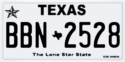 TX license plate BBN2528