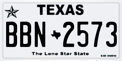 TX license plate BBN2573