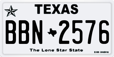 TX license plate BBN2576