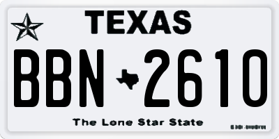 TX license plate BBN2610