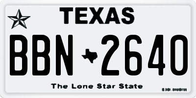 TX license plate BBN2640