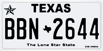 TX license plate BBN2644