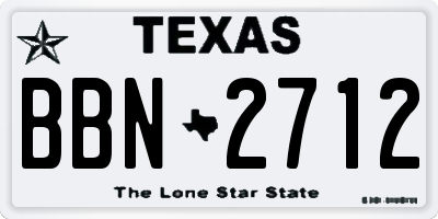 TX license plate BBN2712