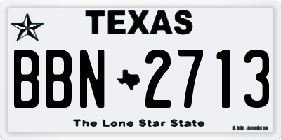 TX license plate BBN2713