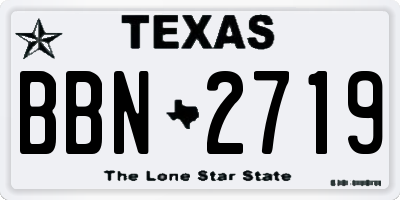 TX license plate BBN2719