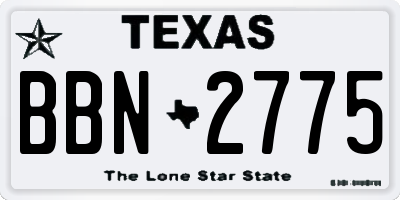 TX license plate BBN2775