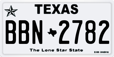 TX license plate BBN2782