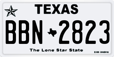 TX license plate BBN2823
