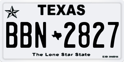 TX license plate BBN2827