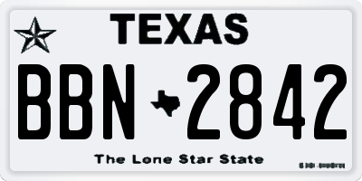 TX license plate BBN2842