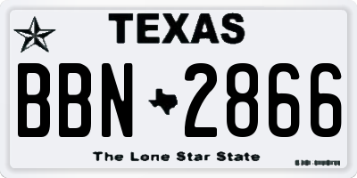 TX license plate BBN2866