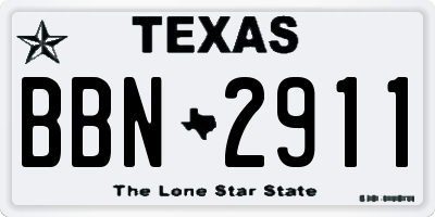 TX license plate BBN2911