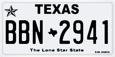 TX license plate BBN2941