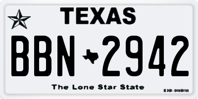 TX license plate BBN2942