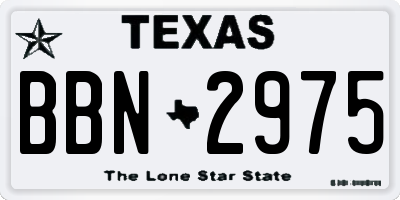 TX license plate BBN2975