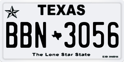 TX license plate BBN3056