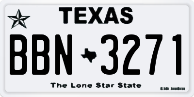 TX license plate BBN3271