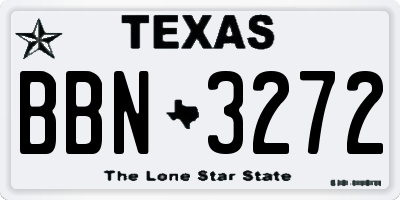 TX license plate BBN3272
