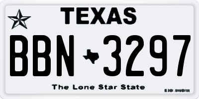 TX license plate BBN3297