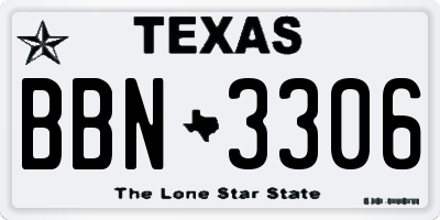 TX license plate BBN3306