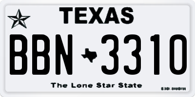TX license plate BBN3310