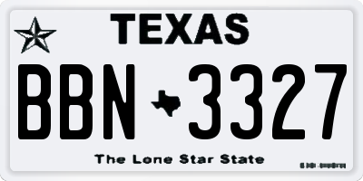 TX license plate BBN3327