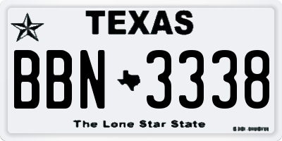 TX license plate BBN3338