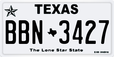 TX license plate BBN3427