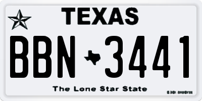 TX license plate BBN3441