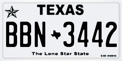 TX license plate BBN3442