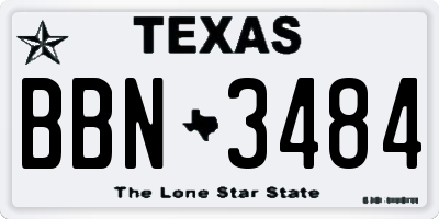 TX license plate BBN3484