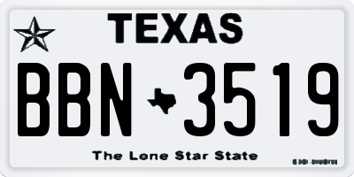 TX license plate BBN3519