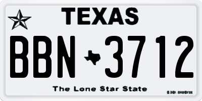 TX license plate BBN3712