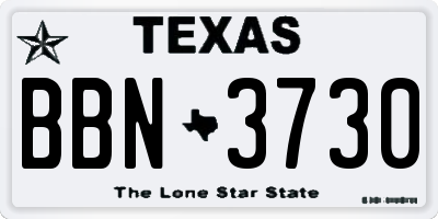 TX license plate BBN3730