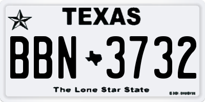 TX license plate BBN3732