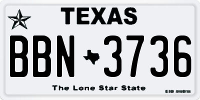 TX license plate BBN3736